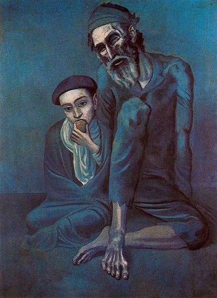 Pablo Picasso Classical Oil Paintings Old Blind Man With Boy - Click Image to Close